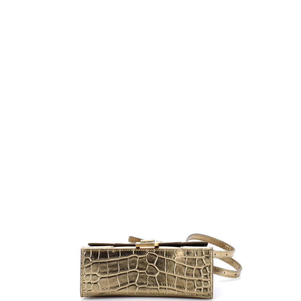 Balenciaga XS Hourglass Top Handle Bag Crocodile Embossed Leather - Picture 4 of 6